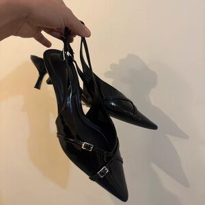 Elegant Black Slingback Heels